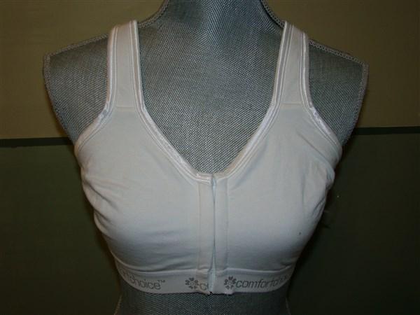 NWOTD Comfort Choice 42D Wire Free Cotton Logo Leisure White Bra 123802