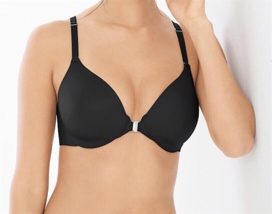 NWOTD Soma 38DD Vanishing Back Full Coverage Front Close Bra Black 123837