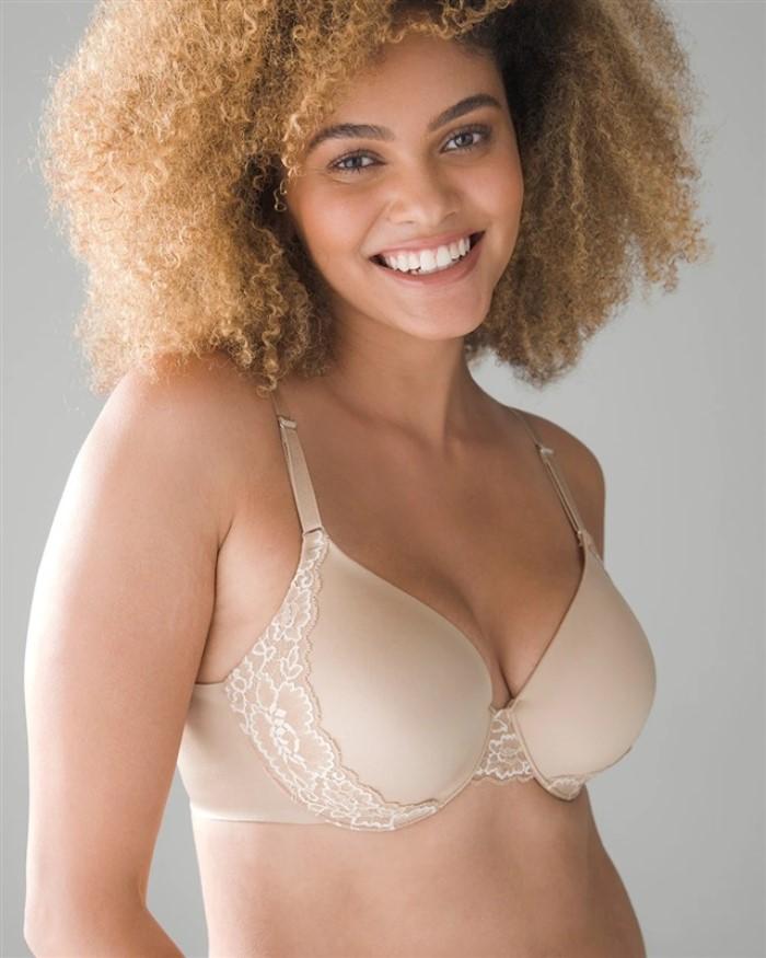 NWOTD Soma 40D Vanishing Back Full Coverage Lace Underwire Bra Beige 123882