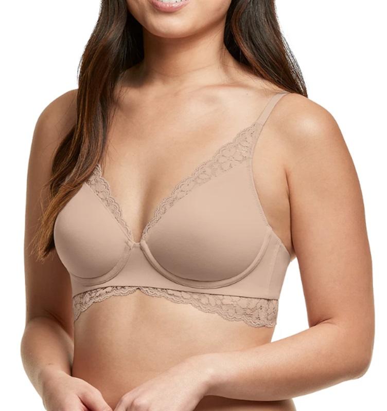 NWPt Maidenform 38D COMFORT CONVERTIBLE WIRELESS LACE BRALETTE 1190 Beige 123960