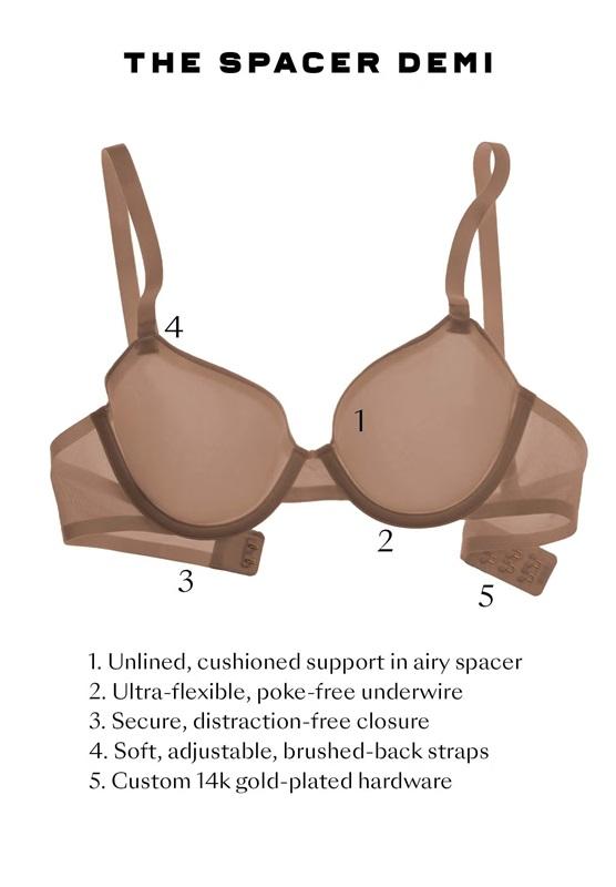 NWOTD CUUP 38F The Demi Modern T Shirt Ivory Bra 123967