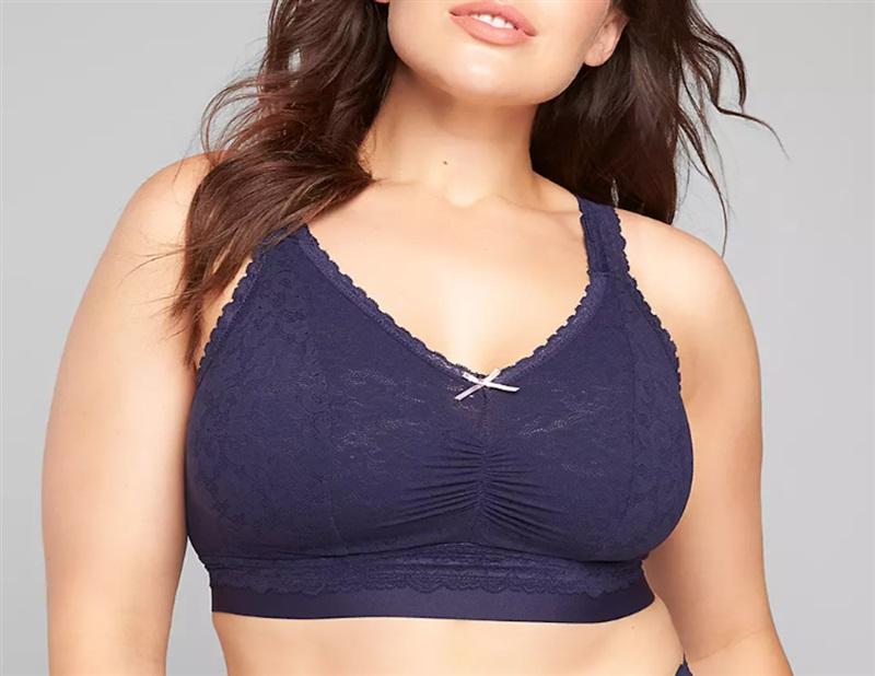 NWOTD Cacique 14/16 Stretch Lace Bralette Black 123969