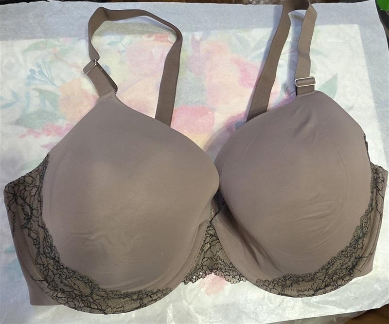 NWOT Soma 40DD Memorable Full Coverage Lace Trim Taupe Bra 123976