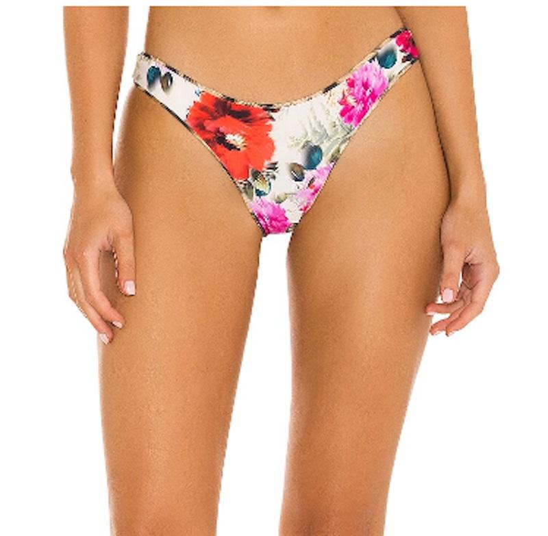 NWT Pilyq PQ S Reversible DES Cheetah & Pink Floral Bikini Bottom 124052
