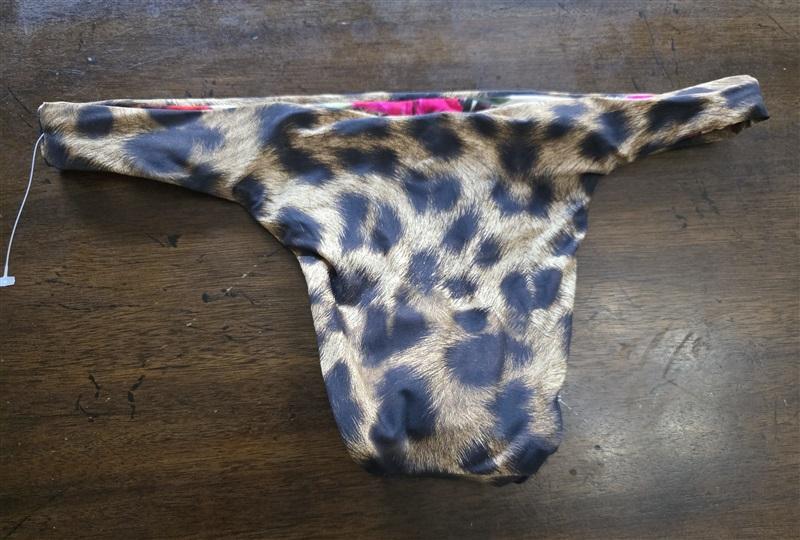 NWT Pilyq PQ S Reversible DES Cheetah & Pink Floral Bikini Bottom 124052