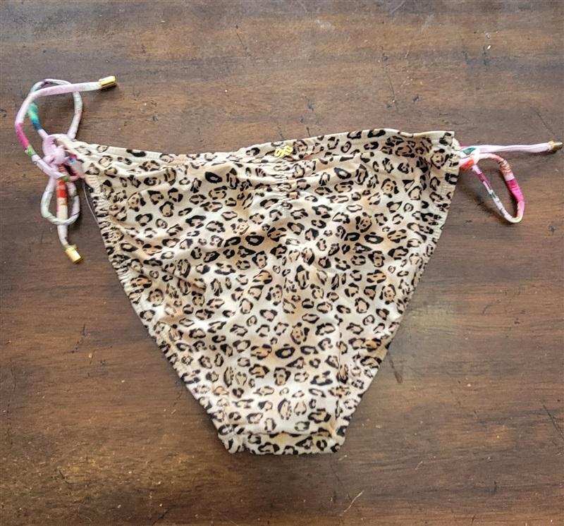 NWT Pilyq PQ M Leo Eden Mix Up Tie Side Teeny Cheetah & Pink 124059