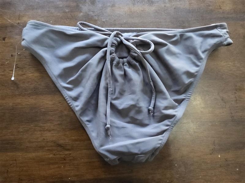 NWOT Rachel Pally S Circle Tie Back Bikini Swim Bottom Gray 124065