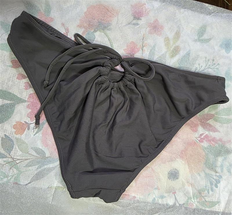 NWOT Rachel Pally S Circle Tie Back Bikini Swim Bottom Gray 124065
