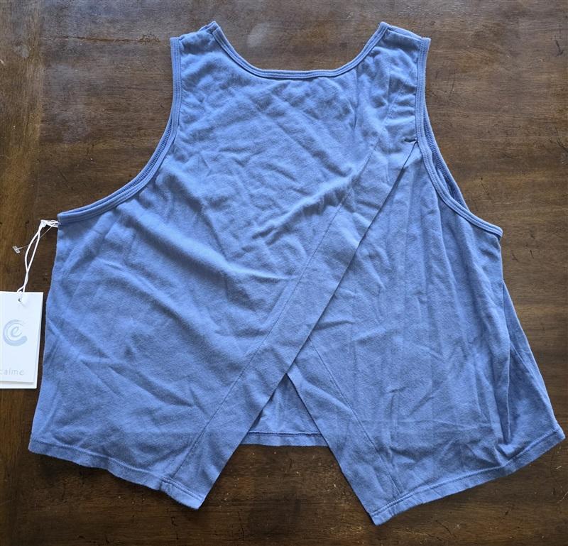 NWT Calme XXL Cross Back Tank Top Navy Blue 124068