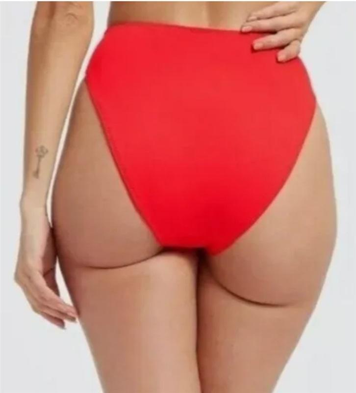NWT Good American Always Fits Sculpt Poppy Red Bikini Bottom 124078