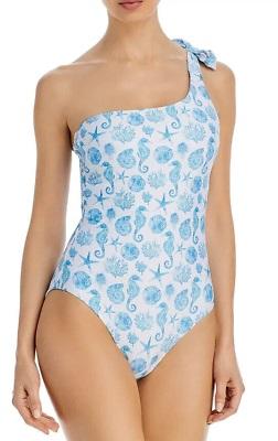 NWTD Aqua Swim XL Sea Life 1PC 1 Shoulder Swimsuit 124098