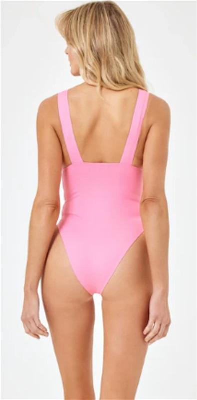 NWT L Space L Fused Katiness 1Pc Classic Swimsuit Gua Pink 124101