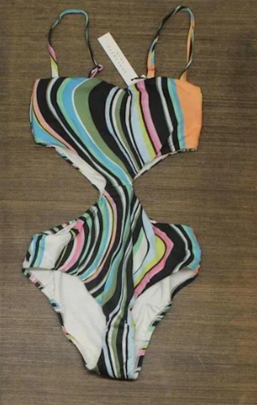 NWT Sanctuary XL Swirl Monokini 1pc Stripe Swimsuit 124102