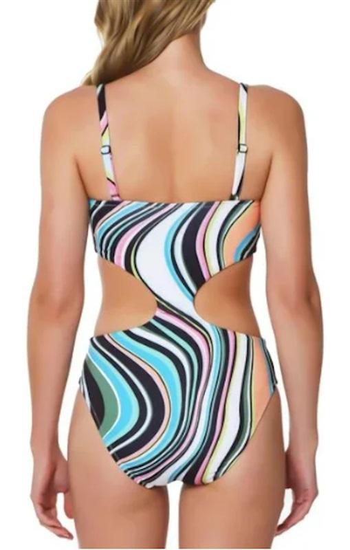 NWT Sanctuary XL Swirl Monokini 1pc Stripe Swimsuit 124102