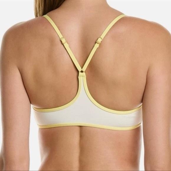 NWT L*Space S Pamela Bikini Top Swimsuit White Yellow 124105