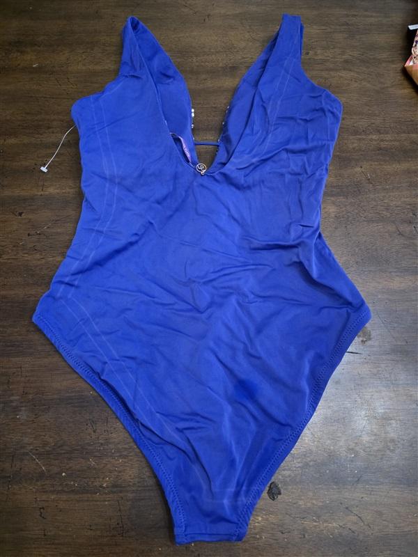 NWOT Boston Proper Amita Naithani S Embellished Plunge 1PC Swimsuit 124107