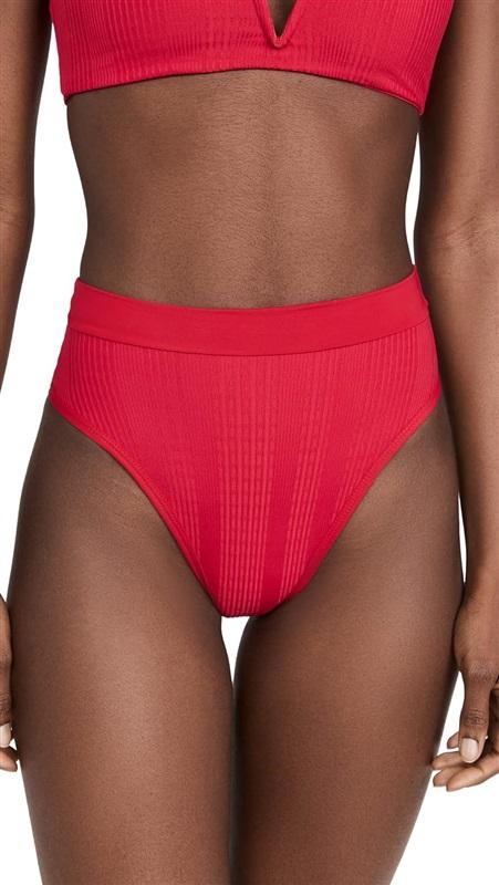 NWOT L*Space L Frenchi Bitsy Cut Swim Bottom Bikini Red 124115