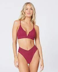 NWOT L*Space S Swimsuit Bitsy Frenchi Bikini Bottom Cabernet 124119