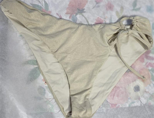 NWT L*Space L Amal Sparkle Ivory Tie Side Bikini Bottom 124126