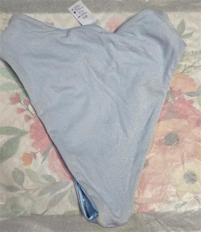 NWOT L*Space S Shimmer Nancy Lee Bottom Bitsy Bikini Swimsuit Blue 124137