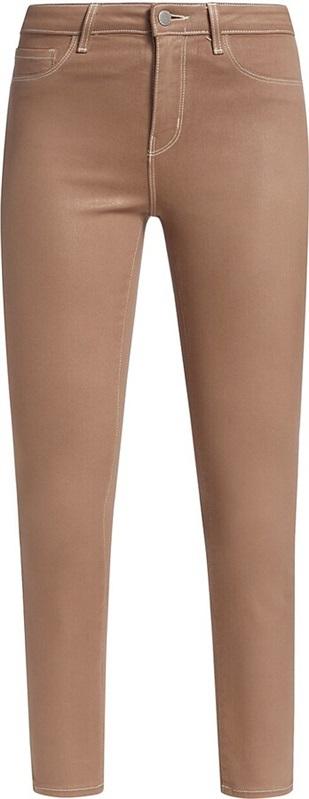 NWOT l'Agence 30 Margot Taupe Brown faux leather Skinny Jeans 124141