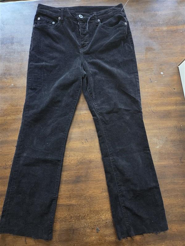 NWOT Pistola 29 Velvet Raw edge Button Fly Jeans Black 124143