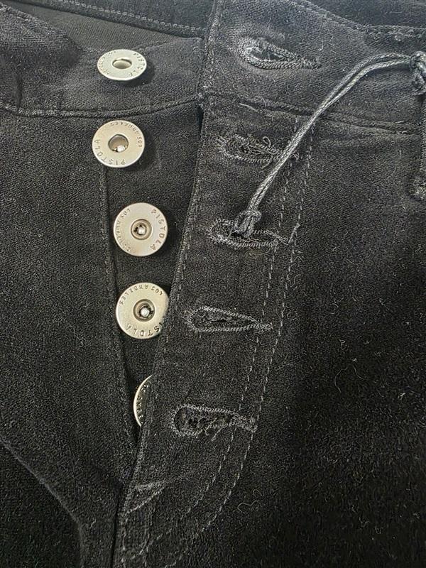 NWOT Pistola 29 Velvet Raw edge Button Fly Jeans Black 124143