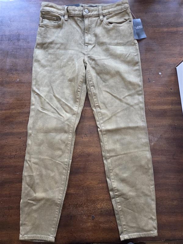 NWT Ralph Lauren 30 10 High-Rise Skinny Ankle Jeans Olive Green 124144