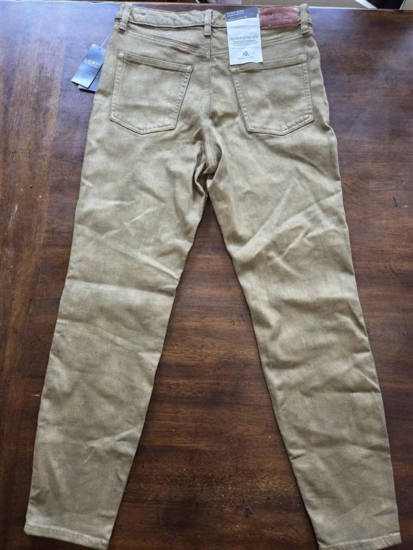 NWT Ralph Lauren 30 10 High-Rise Skinny Ankle Jeans Olive Green 124144