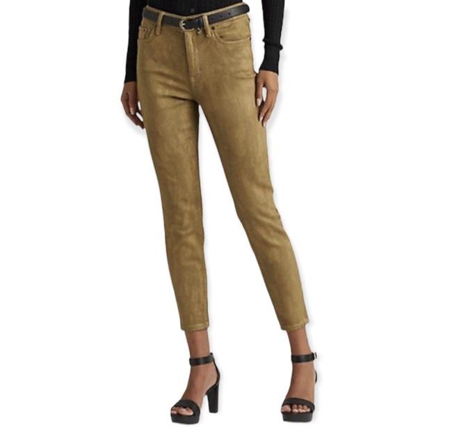 NWT Ralph Lauren 30 10 High-Rise Skinny Ankle Jeans Olive Green 124144