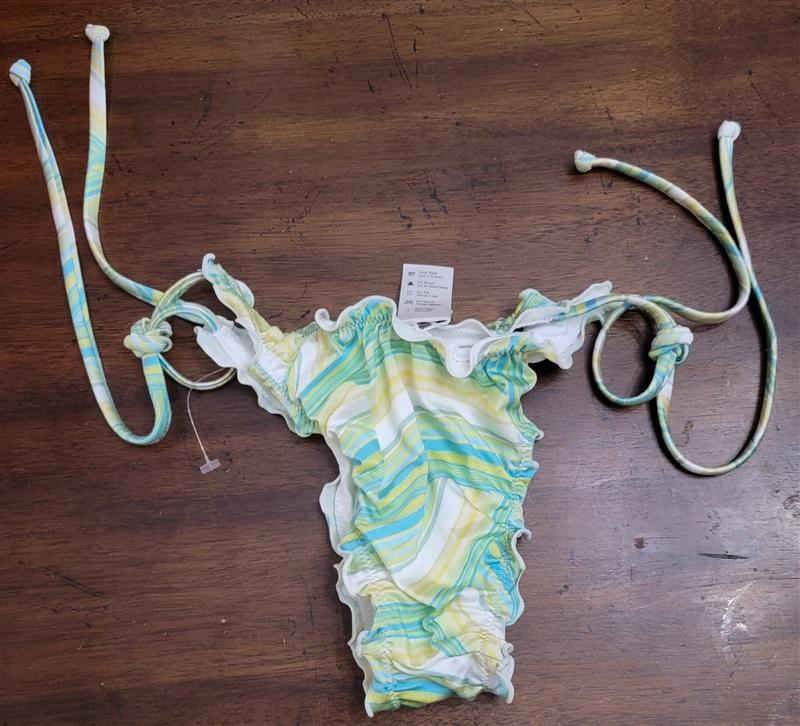 NWOT L*Space XS Roger Bikini Swim Bottom Over the Rainbow Green 124152