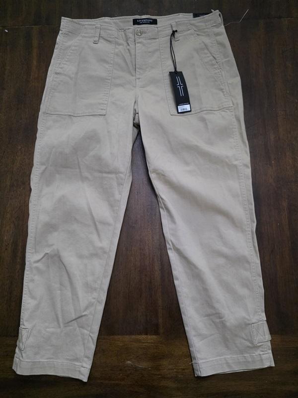 NWT Liverpool 14 32 Utility Cargo Crop With Tab Hem Safari Tan 124162