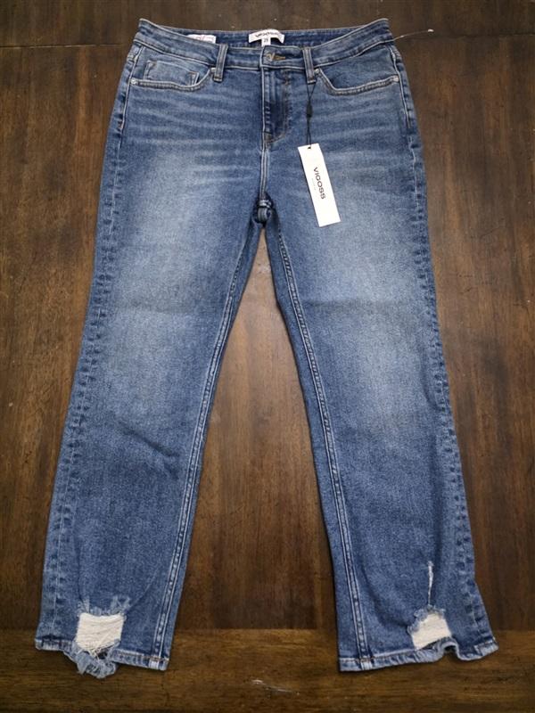 NWT Vigoss 29 Stevie Straight Distressed Jeans Blue 124164