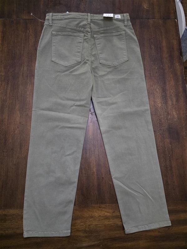 NWT LTJ Letter to Juliet jeans 31 x 28 tapered stretch Olive Green 124196