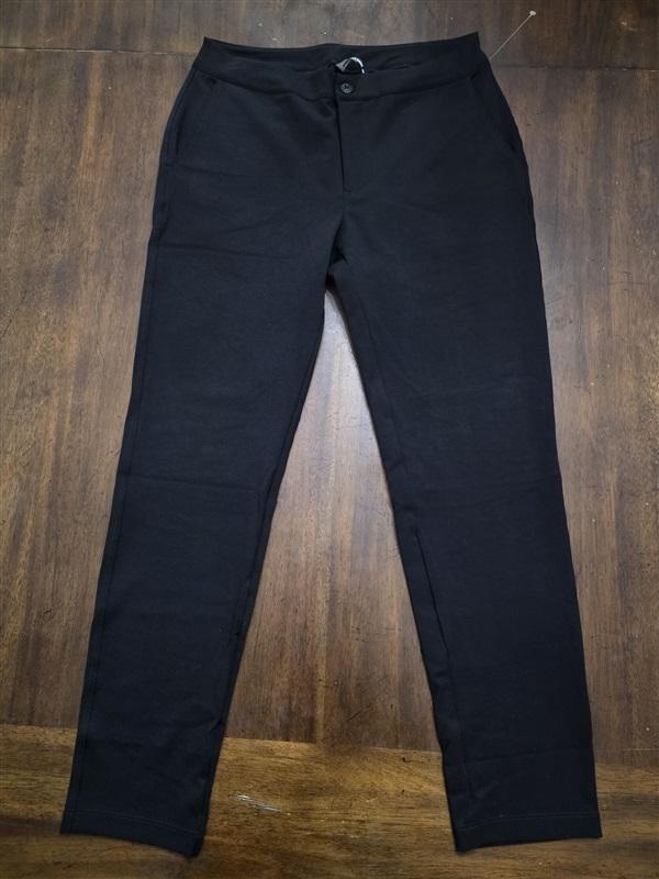 NWOT American Giant 8 Ponte Straight Button Front Pants Black 124198