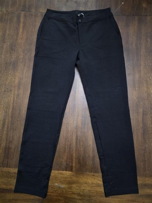 NWOT American Giant 8 Ponte Straight Button Front Pants Black 124198