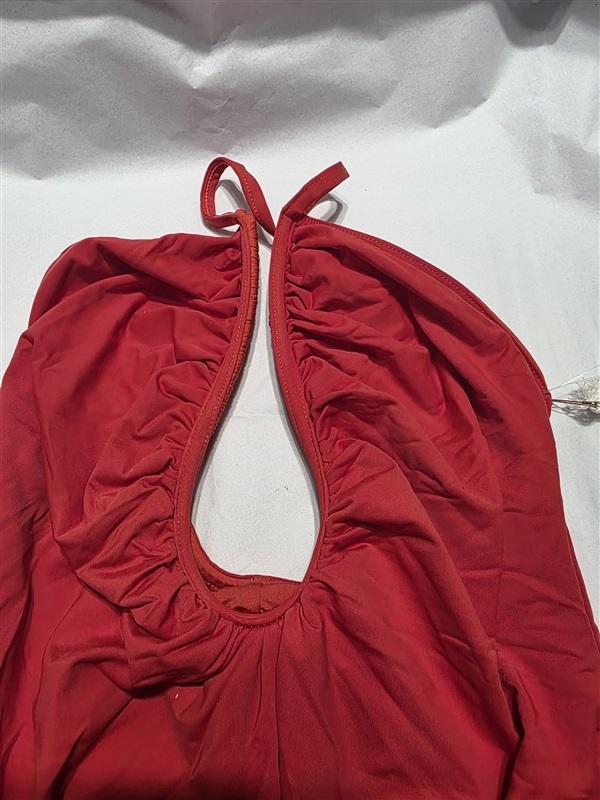 NWT Good American M Red Leilani Halter Neck U wire 1PC Swimsuit 124207