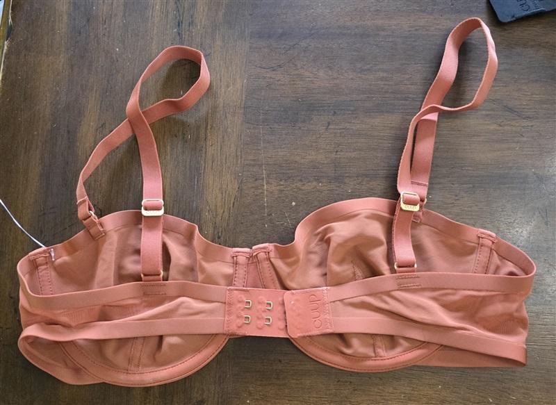 NWT CUUP 34E The Plunge Mesh Orange Clay Sheer Underwire Bra 124237