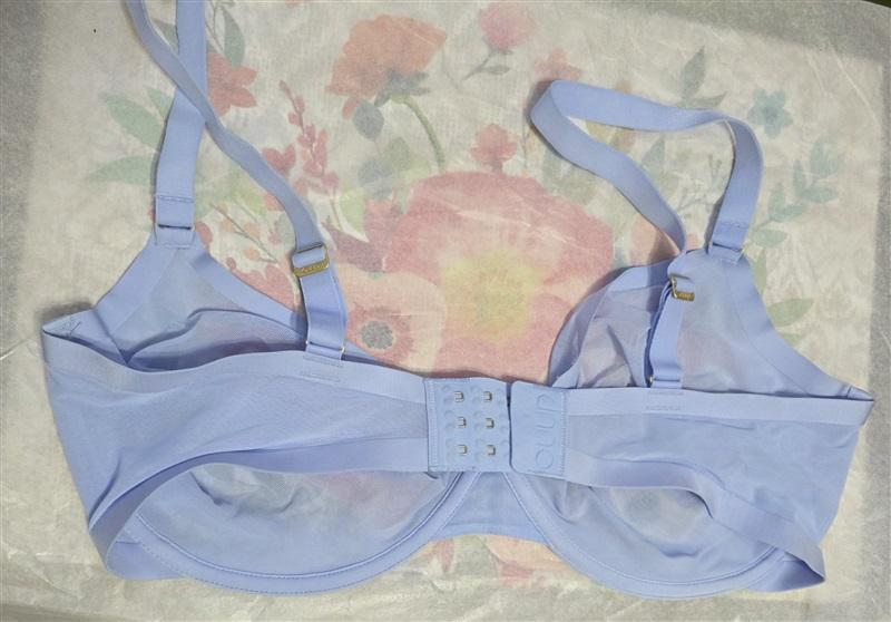 NWOT CUUP 36F The Plunge Mesh Sheer Underwire Bra Blue Periwinkle 124249