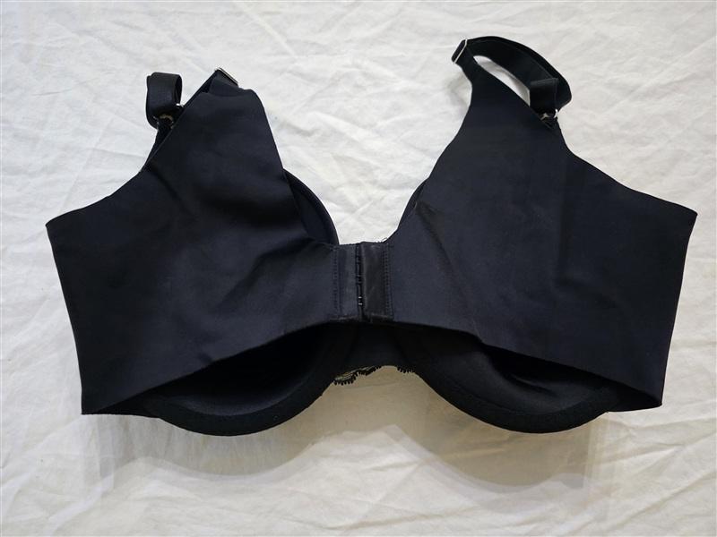NWOT Soma 34DD Vanishing Back Full Coverage Lace Trim Underwire Bra Black 124252