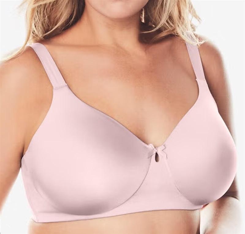 NWOT Comfort Choice 44D Wirefree back Smoothing Bra White 124316