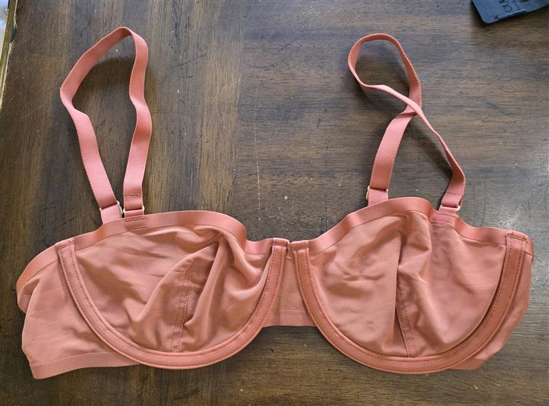 NWOT CUUP 36H The Plunge Mesh Orange Clay Sheer Underwire Bra 124350