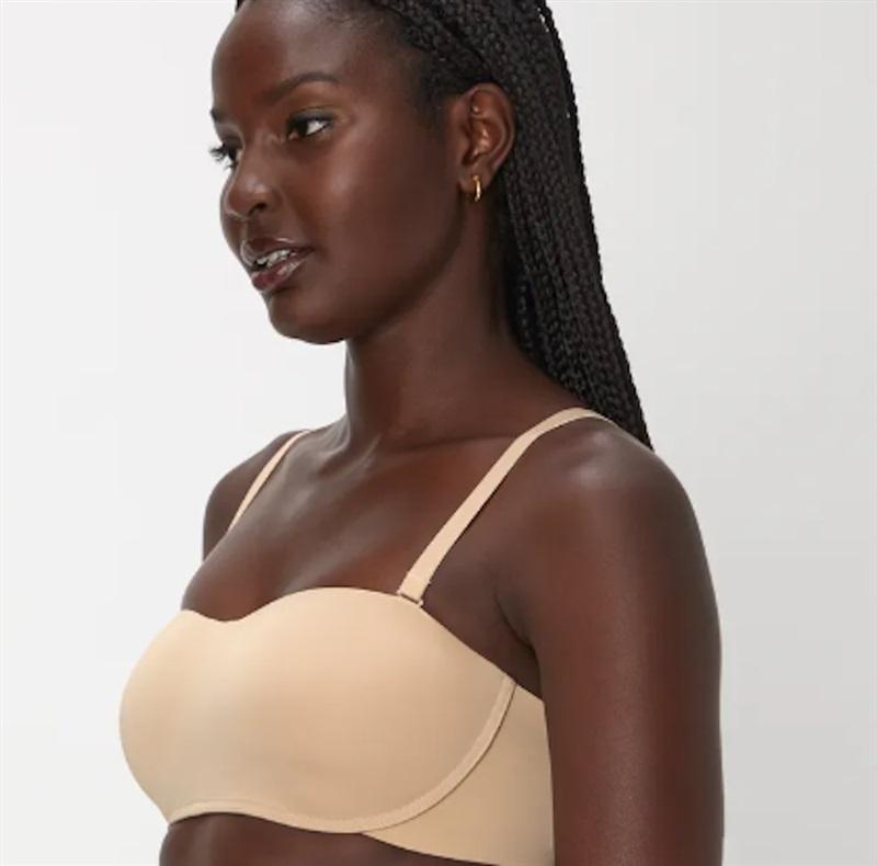 NWOT Maidenform XL Pure Comfort Strapless Wireless Bra DM7685 Beige 124451