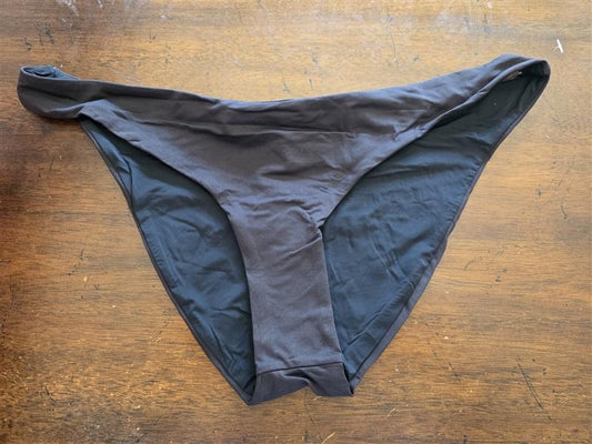 NWT Aqua Swim L Solid Black Bikini Bottom Swimsuit 124516