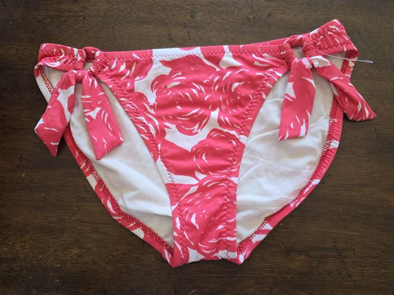NWOT Robin Piccone Luca M Side-Tie Red Rose Full Bikini Swim Bottom 124524