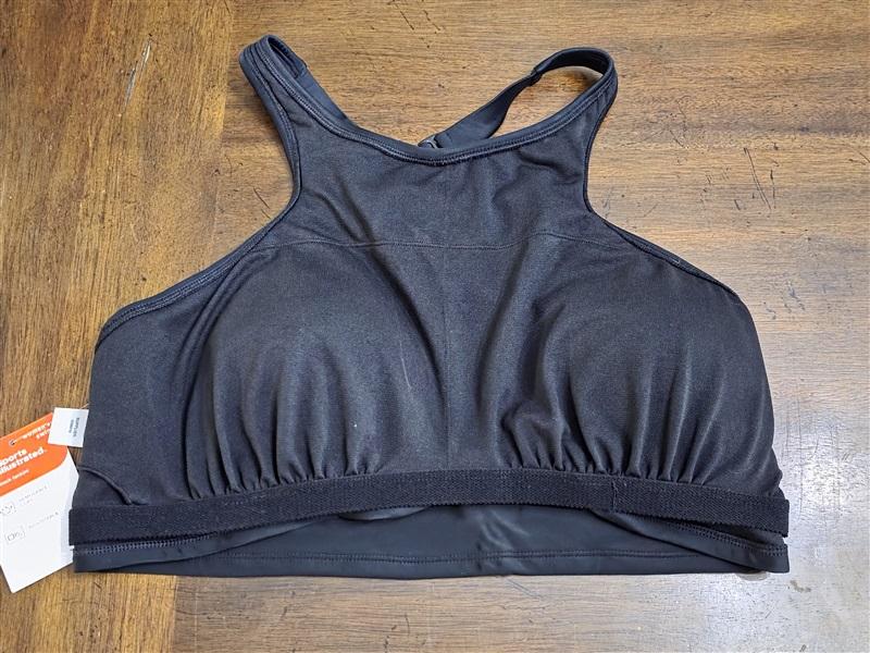 NWT Sports Illustrated XL Black Tankini Top Bra Bikini Swimsuit 124553