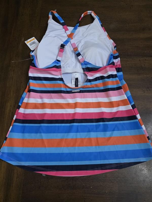 NWT Nautica S Tankini Deep Sea Stripe Top Swimsuit 124558