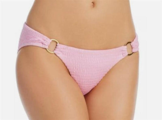 NWT Aqua Swim Champagne Pink XS Ring Ruched Bikini Swim Bottom #124572