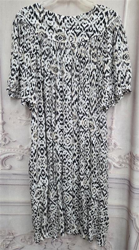 NEW Go Softly 3X Ikat Crinkled Woven Patio Dress Black Cream 124584