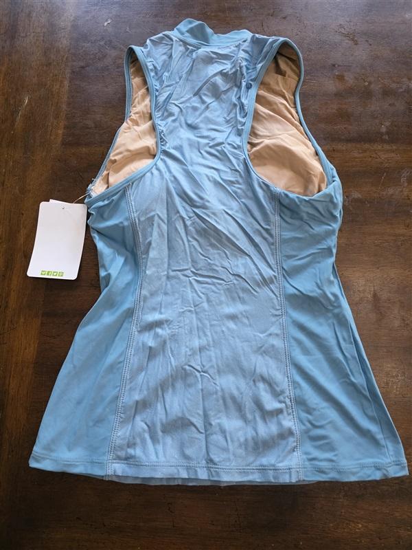 NWt Next SM Blue Zip Up Mock Turtle Neck Swim Tankini 124641